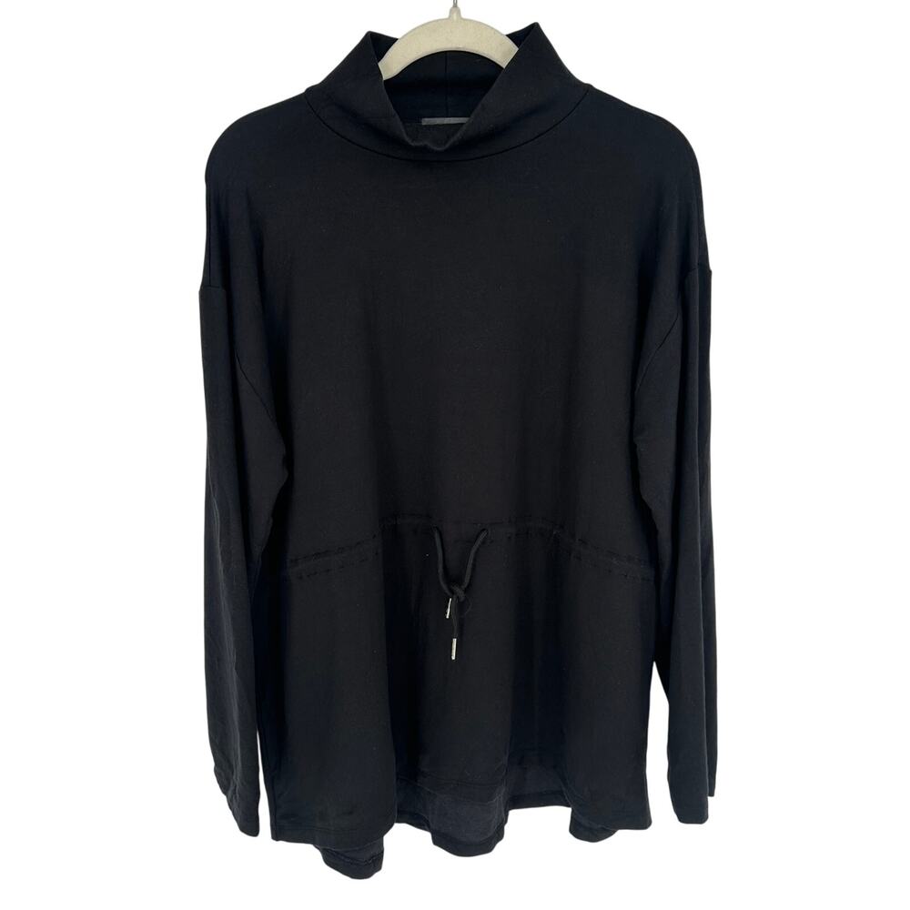Summersalt Black French Terry Sweatshirt High Neck Athletic Casual Womens Size M